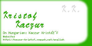 kristof kaczur business card